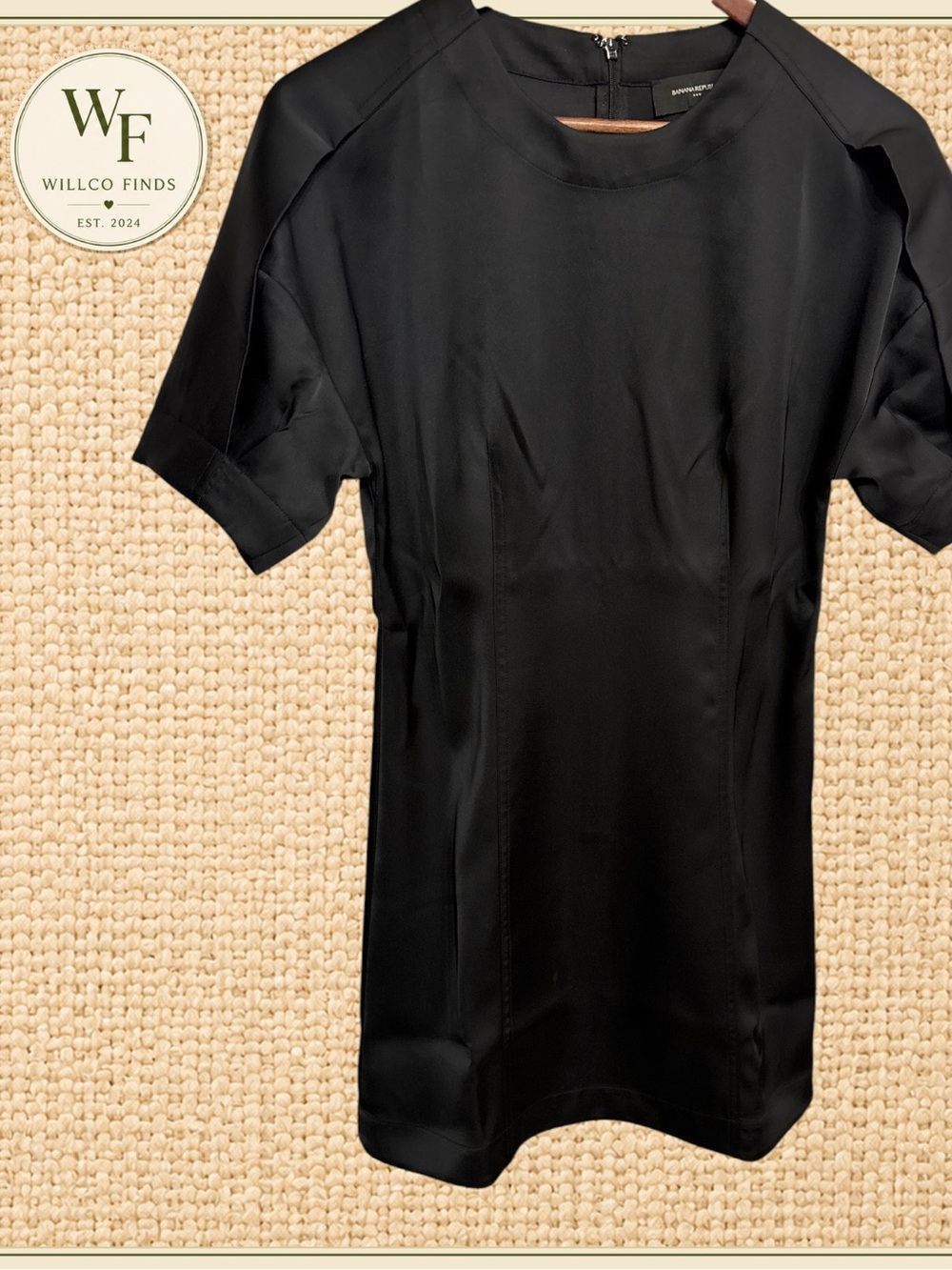 Banana Republic Black Sheath Dress Size 4 Short Sleeve Career Cocktail